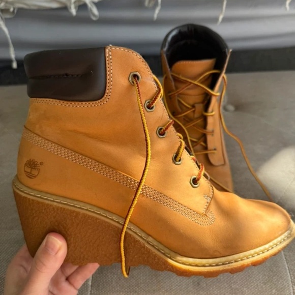 Timberland Shoes - Timberland Women's Tan Wedge Ankle Boots